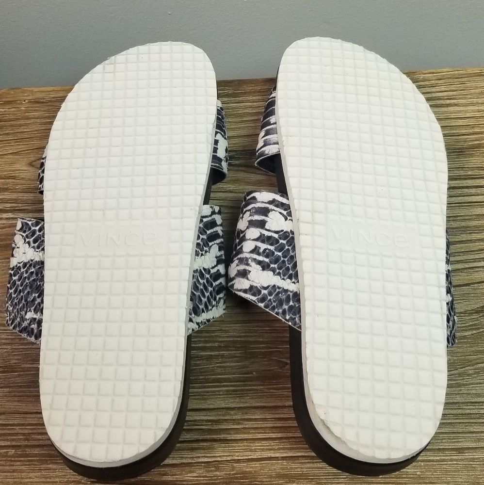 Vince Orion Python-Print Pool-Slide Black/White - image 3